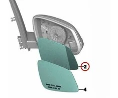 BMW Veidrodis Siluminis Šildomas Plačiavizis Dešinysis F45 F46 F48 Originalus 51167377978