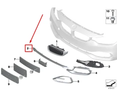 BMW Vidurinis Kairys Trim Molding 4 F32 F33 F36 418d 420d 420i Originalus 51117435787