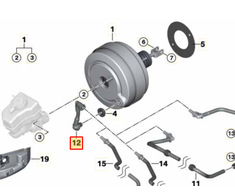 BMW X1 E81 E87 E88 E88 E82 E90 E91 Vakuuminis vamzdis originalus 34337577337