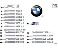 Bmw X1 E84 Etiketas 2009 2015 Originalus 51147362539
