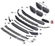 Bmw X1 E84 Priekinis Grillio Apdangos Rinkinys Originalus 51112993588