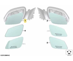 BMW X1 E84 Z4 G29 Kairysis Šiluminis Veidrodis Originalus 51167302013