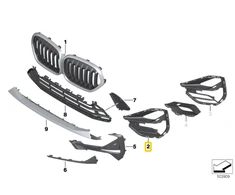 BMW X1 F48 LCI Dešinė Uždara Tinklo Originalus 51118497246