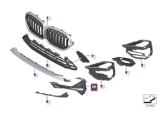 Bmw X1 F48 Lci Dešinės Pusės Grillio Danga Originalus 51117954246