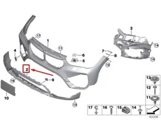 BMW X1 F48 Priekinis Apatinis Stiklo Šoninis 51115A0B080 Originalus