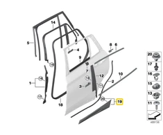 Bmw X2 F39 Galinio Dešinio Durų Moulding Originalus 51137420516