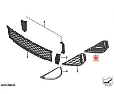 Bmw X2 F39 Tinklelio Šoninis Dešinysis Originalus 51118076678