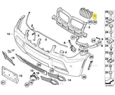 BMW X3 E83 (2008-2011) Kairysis Priekinis Inkstų Grotelės Originalus 51113420087