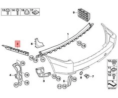 BMW X3 E83 Bumperio Galinio Dešiniojo Stiklo Laikiklis Originalus 51123400954