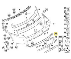BMW X3 E83 Diffusor Originalus 51123433424