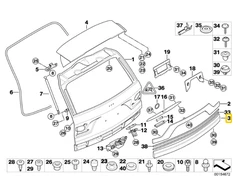 Bmw X3 E83 Liftgate Žemutinės Plokštės Trimas Originalus 51133400393