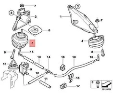 BMW X3 E83 Variklio Stovėsio Atraminas Dešinysis Originalus 22113414584