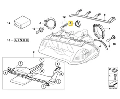 BMW X3 E83 X5 E70 Originalus 63123448948