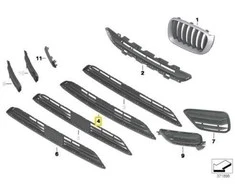 BMW X3 F25 Grillas Vidurinis Žemutinis Dalis 51117338491 Originalus