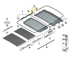 BMW X3 F25 Stiklo Dangos Apsaugos Gomos Rinkinys Originalus 54107304488