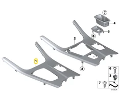 Bmw X3 F25 X4 F26 Centro Konsolės Dekoratyvinis Panelas Aliuminis Originalus 51167485945