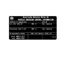 BMW X3 F25 X4 F26 Išmetimo Etiketas Originalus 71228681997