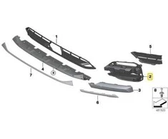 BMW X3 G01 Dešinė Atvira Šoninė Grillė 09 16 12 19 Originalus 51117399902