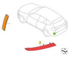 BMW X3 G01 Dešinysis Atspindis Originalus 63147857004