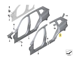 BMW X3 G01 F97 Kairysis Galinis Šoninis Panelis Originalus 41007494011