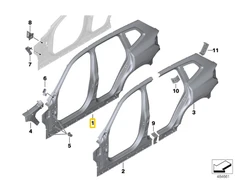 BMW X3 G01 F97 Kairysis Išorinis Šoninis Rėmas Originalus 41007494001