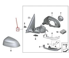 Bmw X3 G01 Šiltoji Išorinė Veidrodis Dešinė Originalus 51168491654