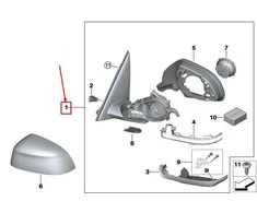 Bmw X3 G01 Šiltoji Išorinė Veidrodis Dešinė Originalus 51168491654