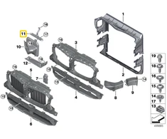 BMW X3 G01 X4 G02 Aukštutinis Dešinysis Pagalbinis Radiatoriaus Skaitiklis Originalus 51647400116