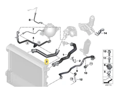 BMW X3 G01 X4 G02 Radiatorio Šlaunis Originalus 17128577064