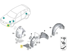 Bmw X3 M F97 X4 M F98 Apatinis Dešinysis Dėklas Originalus 51718066312