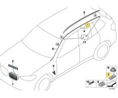 Bmw X3 X5 X6 Dachzierleiste Clip Originalus 51137469803
