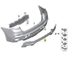 BMW X4 F26 Galinis Apatinis Primintas Panelės Stiklas Originalus 51128066702