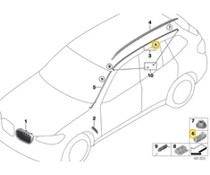 Bmw X4 G02 F98 Dachzierleiste Clip Originalus 51319464879