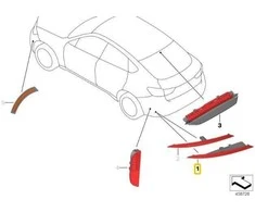 Bmw X4 G02 X6 F16 Galinio Rūko Žibintas Kairysis Originalus 63147323185