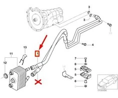 BMW X5 E53 3.0d transmisijos alyvos aušintuvo vamzdelio srauto žarnelė Originali 17227788268