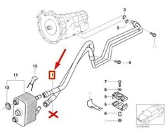 BMW X5 E53 3.0d transmisijos alyvos aušintuvo vamzdelio srauto žarnelė Originali 17227788268