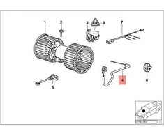 BMW X5 E53 Šildytuvo Jutiklio Remonto Komplektas Originalus 64116972109
