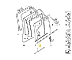 Bmw X5 E70 Galinio Kairio Durų Išorinis Lipnas Originalus 51357207843