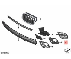 Bmw X5 E70 Lci Priekinis Stiklinis Grotelis Kairys Originalus 51118055269