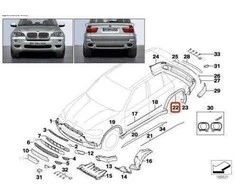 Bmw X5 E70 Priekinis Galinis Kairys Rato Šoninis Gabalas Originalus 51778037293