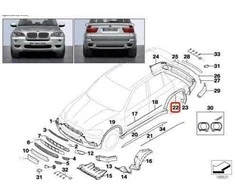 Bmw X5 E70 Priekinis Galinis Kairys Rato Šoninis Gabalas Originalus 51778037293