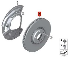 BMW X5 E70 X5 E70 LCI X5 F15 X6 E71 X6 F16 Stabdžių diskas 348x30MM ventiliuojamas