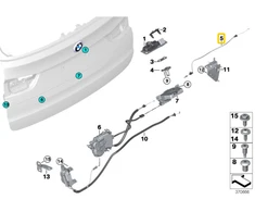 BMW X5 F15 Galinio Bagažinės Angos Kabelis Originalus 51247294784