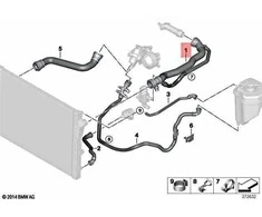 BMW X5 F15 Galvos Cilindro Šilumokaiščio Viršutinės Dalies Šlaunelis Originalus 17128515505