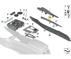 Bmw X5 F15 Kairys Medinis Centro Konsolės Dėklas Originalus 51169285061