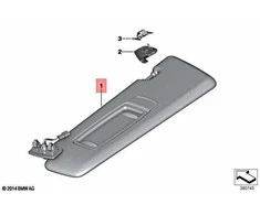 BMW X5 F15 Kairysis Saulės Žemklodis Plastikas Filmas Su Veidrodėliu Originalus 51167342563