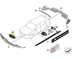 BMW X5 F15 X6 F16 Priekinis M Performance Juodas Inksto Grotelės Kairysis Originalus