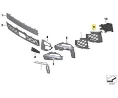 BMW X5 G05 Kairinis Atviras Šoninis Grilis Originalus 51118069209