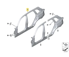 BMW X5 G05 Šoninis Kėbulas Išorinis Kairys Originalus 41007954993