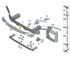 BMW X5 G05 Viršutinis Smūgio Absorberis Originalus 51117421623